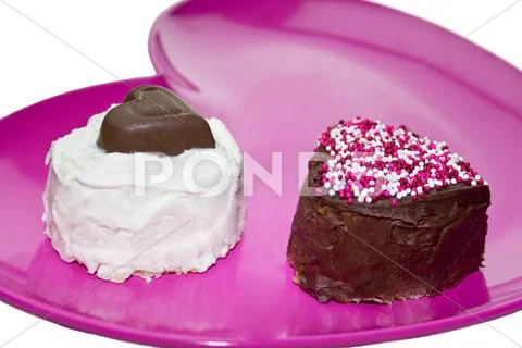 Valentine cupcakes Stock Photos