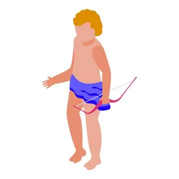 Valentine cupid icon isometric vector. Arrow love Ilustração Stock