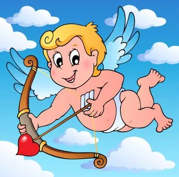 Valentine Cupid theme  Stock Illustration