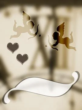 Valentine cupids with o'clock Stock Photos