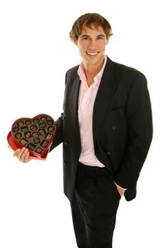 Valentine Date &amp; Chocolates Stock Photos