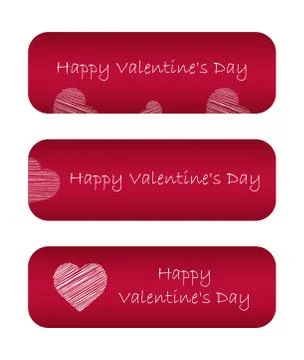 Valentine day banners Stock Illustration