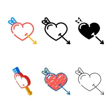 Valentine day color icon vector range イラスト素材