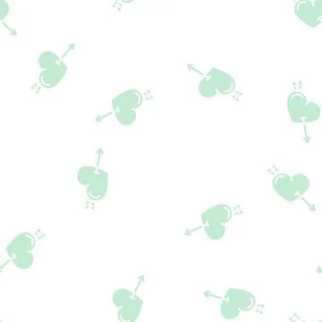 Valentine day glyph vector seamless pattern Stock Illustration