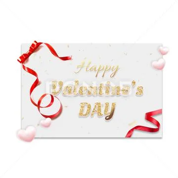 Valentine day greeting card elements PSD Template
