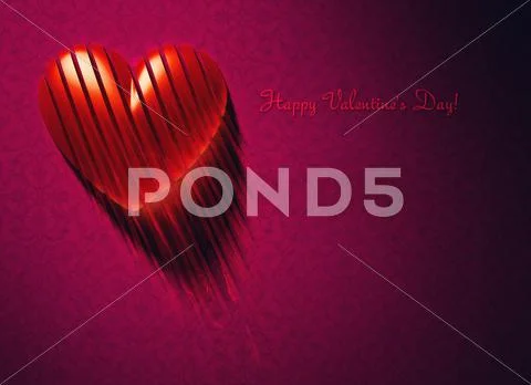 Valentine Day Heart 3d Glass Stock Illustration