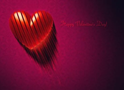 Valentine Day Heart 3d Glass Stock Illustration