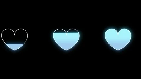 Valentine Day heart loading animation with glowing particle trail on black Stock Footage 346374437