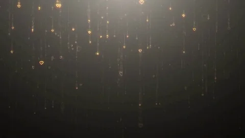 Valentine Day Heart loop able Background golden hearts fall over and shine an Stock Footage 84288957