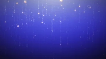 Valentine Day Heart loopable blue Background golden hearts fall over and shine Stock Footage 85764530