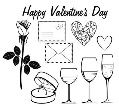 Valentine day icon set Stock Illustration