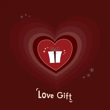 Valentine Day Jpeg Abstract Artwork featuring Love Gift inside growing heart Stock Illustration
