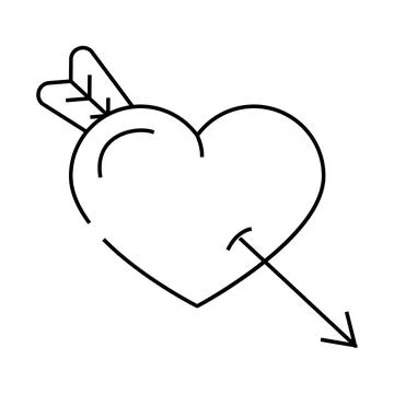 Valentine day line icon vector illustration Stock Illustration