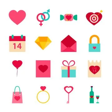 Valentine Day Love Objects Stock Illustration