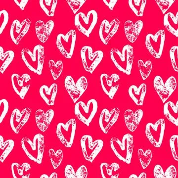 Valentine Day pink hearts pattern vector background 스톡 일러스트