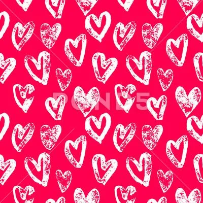Heart confetti falling on white background. Valentines Day