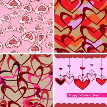 Valentine day seamless background pattern Stock Illustration