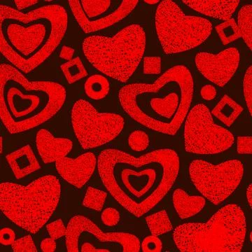 Valentine day seamless background pattern with the hearts Stock Illustration