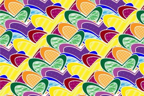 Valentine day seamless background pattern with the hearts Stock Illustration