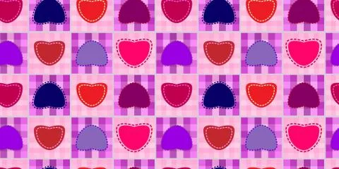 Valentine day seamless background pattern with the hearts Stock Illustration