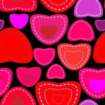 Valentine day seamless background pattern with the hearts Stock Illustration