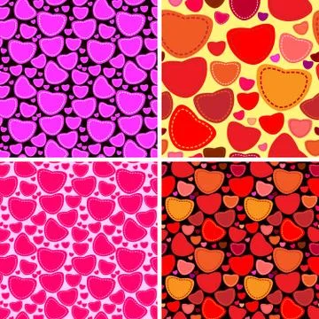 Valentine day seamless background pattern with the hearts Stock Illustration
