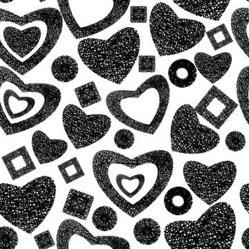 Valentine day seamless background pattern with the hearts Stock Illustration