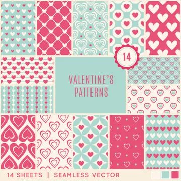 Valentine day seamless pattern. Vector illustration Stock Illustration