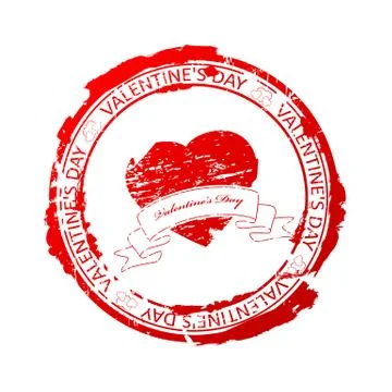 Valentine Day stamp Stock Illustration
