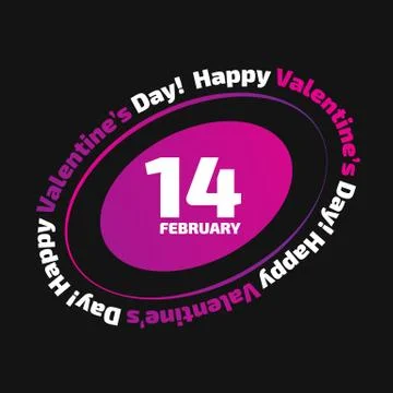 Valentine Day vector icon on the black background Stock Illustration