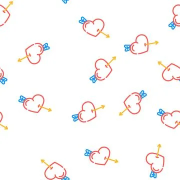 Valentine day vector seamless pattern Stock Illustration