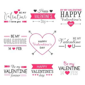 Valentine design elements Stock Illustration