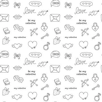 Valentine doodle elements. Stock-Illustration