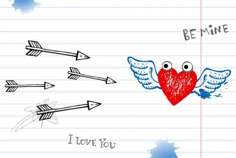 Valentine doodles Stock Illustration
