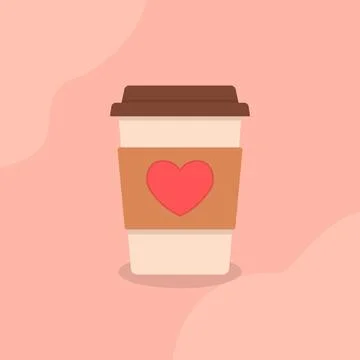 Valentine drink cup Stock Illustration