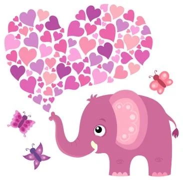 Valentine elephant theme image Stock Illustration