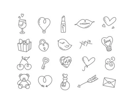 Valentine flat icons Stock Illustration