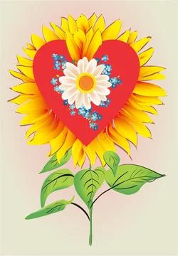 Valentine flower, Stock Illustration