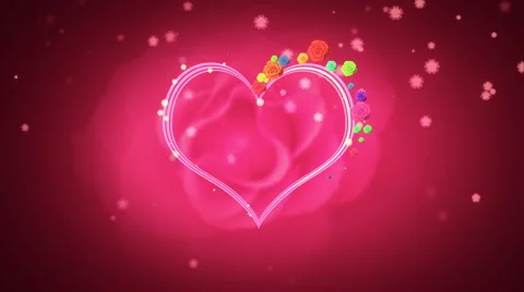 Valentine Flowers Frame Stock Footage 1057149