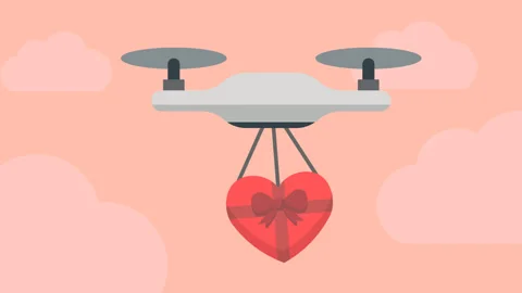 Valentine flying drone 스톡 동영상 323774514