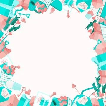 Valentine frame background Stock Illustration