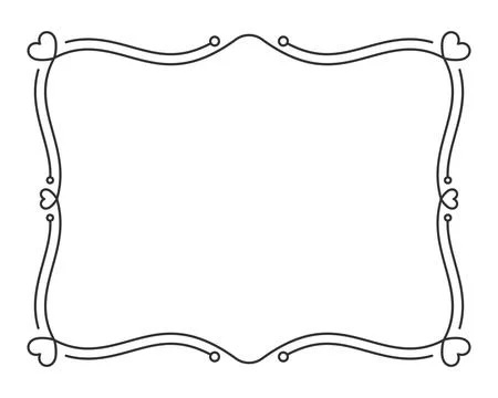 Valentine frame border divider text black line Stock Illustration