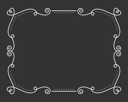 Valentine frame border divider text white line Stock Illustration