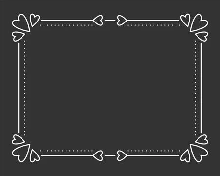 Valentine frame border divider text white line Stock Illustration