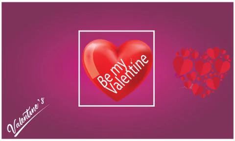 Valentine frame with hearts Illustrazione stock
