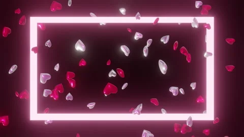 Valentine Frame Neon Stock Footage 299820892
