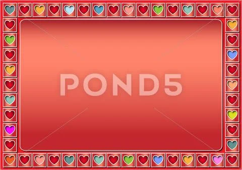 Valentine frame with pastel colors Stock Illustration