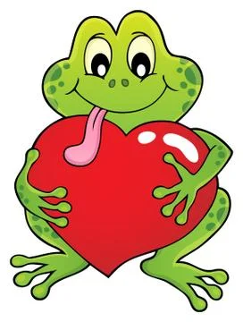 Valentine frog theme image Stock Illustration