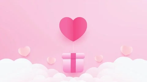 Valentine gift cloud animation Video stock 296785521