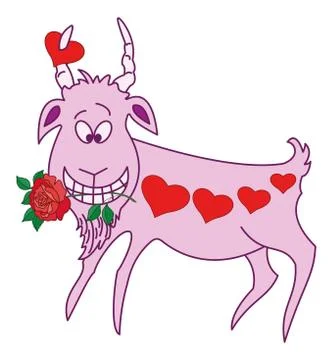 Valentine goat Stock Illustration